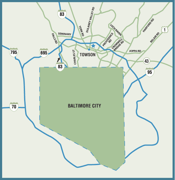 Map of the area near Edenwald.