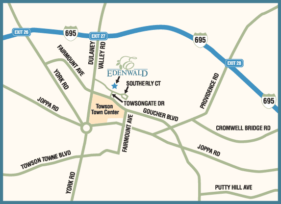 Map of Towson, MD.