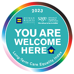 You are welcome here, long-term care equality index 2023 logo