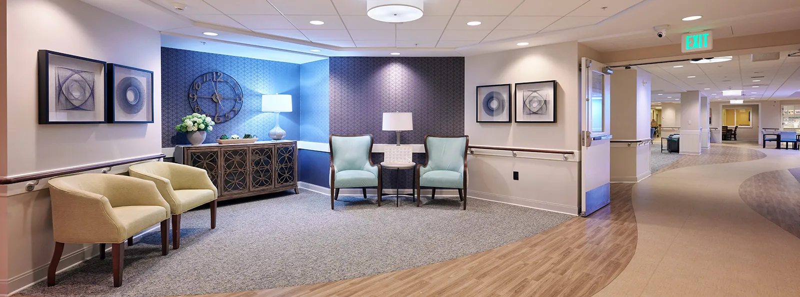 Edenwald hallway lounge area